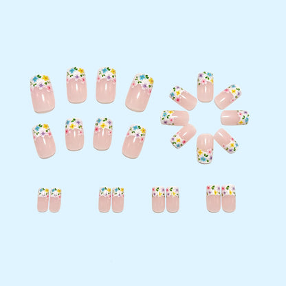 Artificial nails with floral designs and high-gloss finish Acalora
