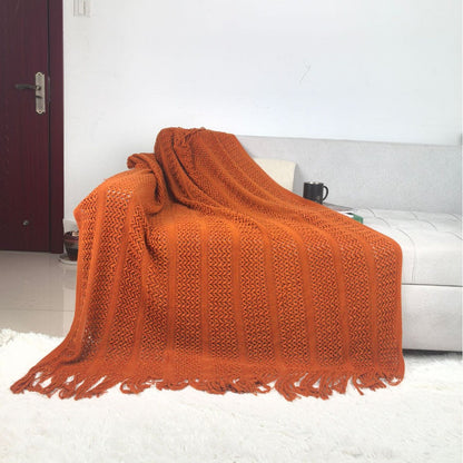 Handcrafted Textured Knit Throw Blanket