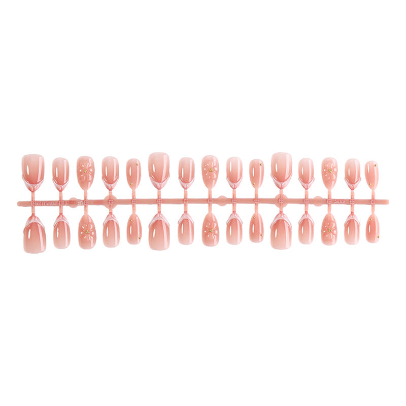 Decorative Press-On Nail Set with Floral Accents Acalora 1788495814