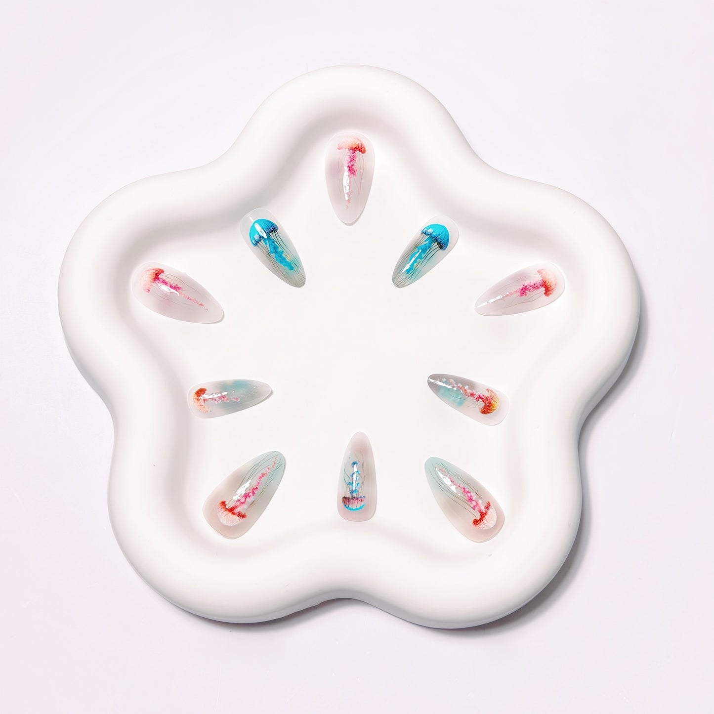 Artistic Jellyfish Design Nail Art Acalora