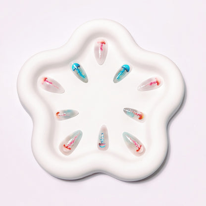 Artistic Jellyfish Design Nail Art Acalora