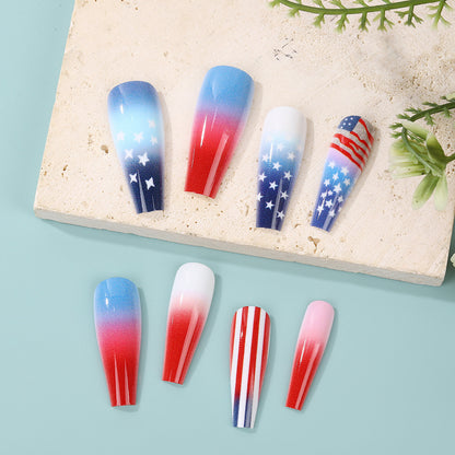 Artificial nail set with patriotic design Acalora