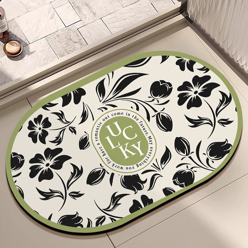 Floral Patterned Bath Mat Acalora
