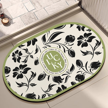 Floral Patterned Bath Mat Acalora