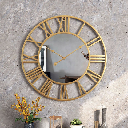 Skanto | Metal Vintage Large Wall Clock with Mirror 39cm
