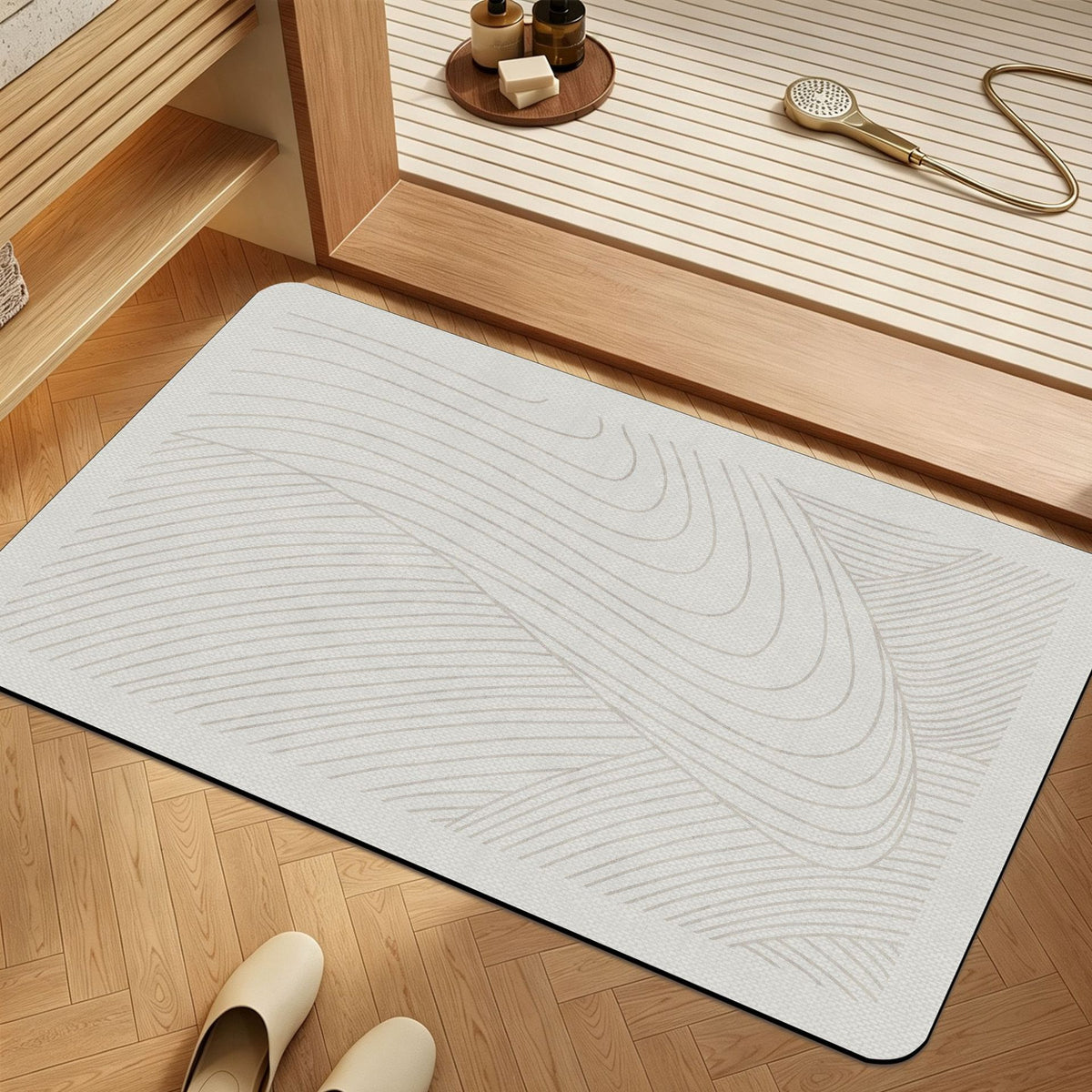 Geometric Patterned Bathroom Mat Acalora