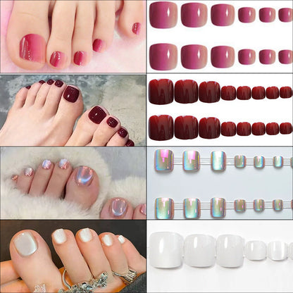 Glossy Press-On Toenail Set Acalora