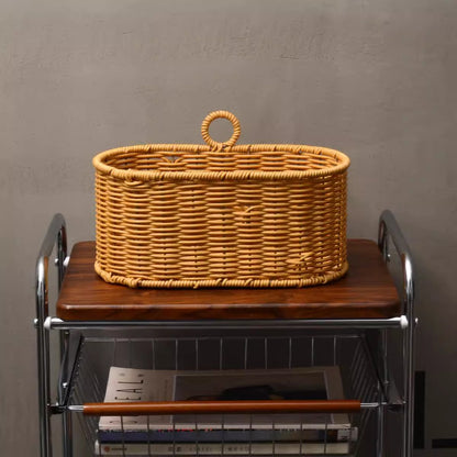 Handwoven willow basket with animal motif Acalora