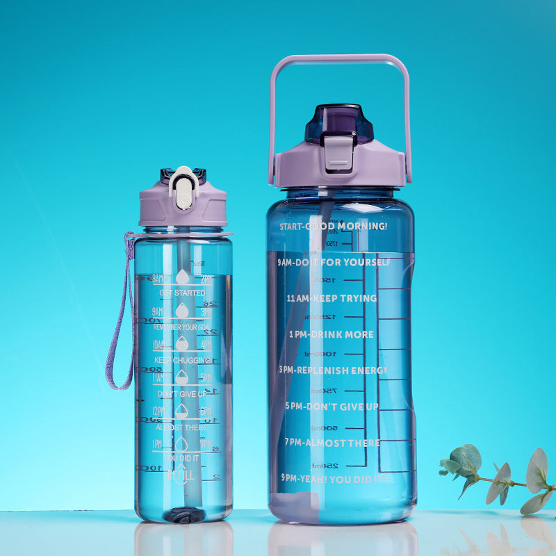 Women's Motivational Water Bottle with Time Markers Bowlift