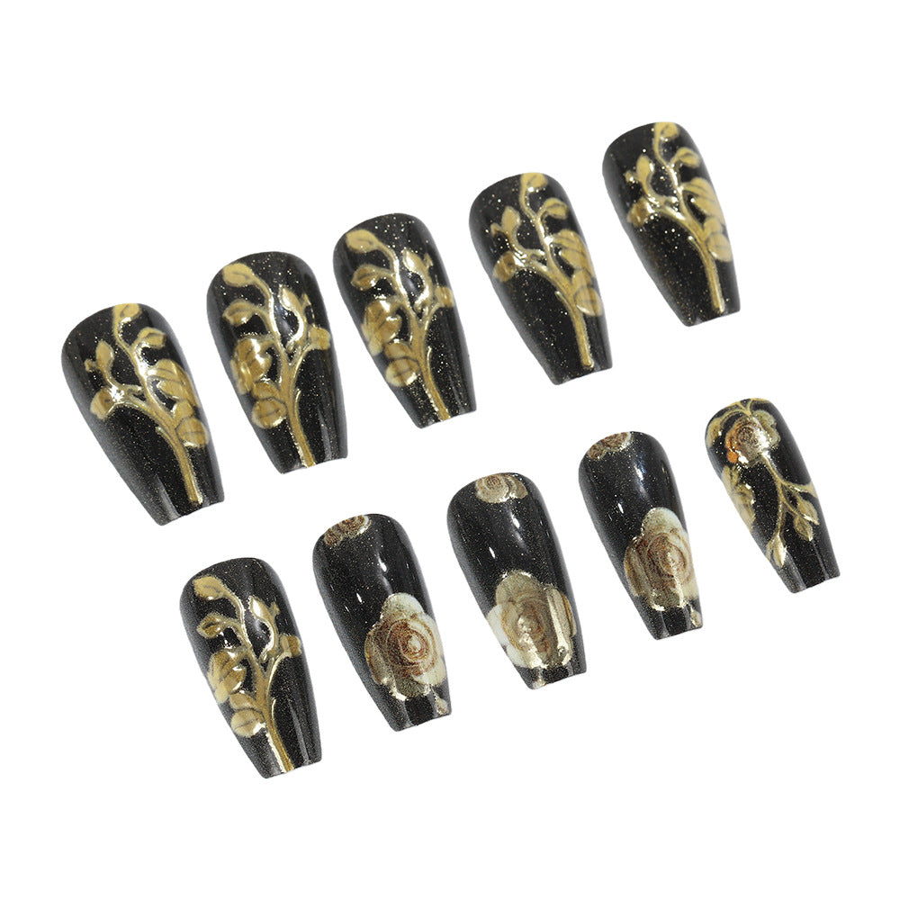Artful nail tips with floral accents Acalora