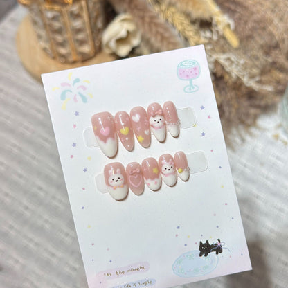 Playful Cartoon Character Nail Art Set Acalora