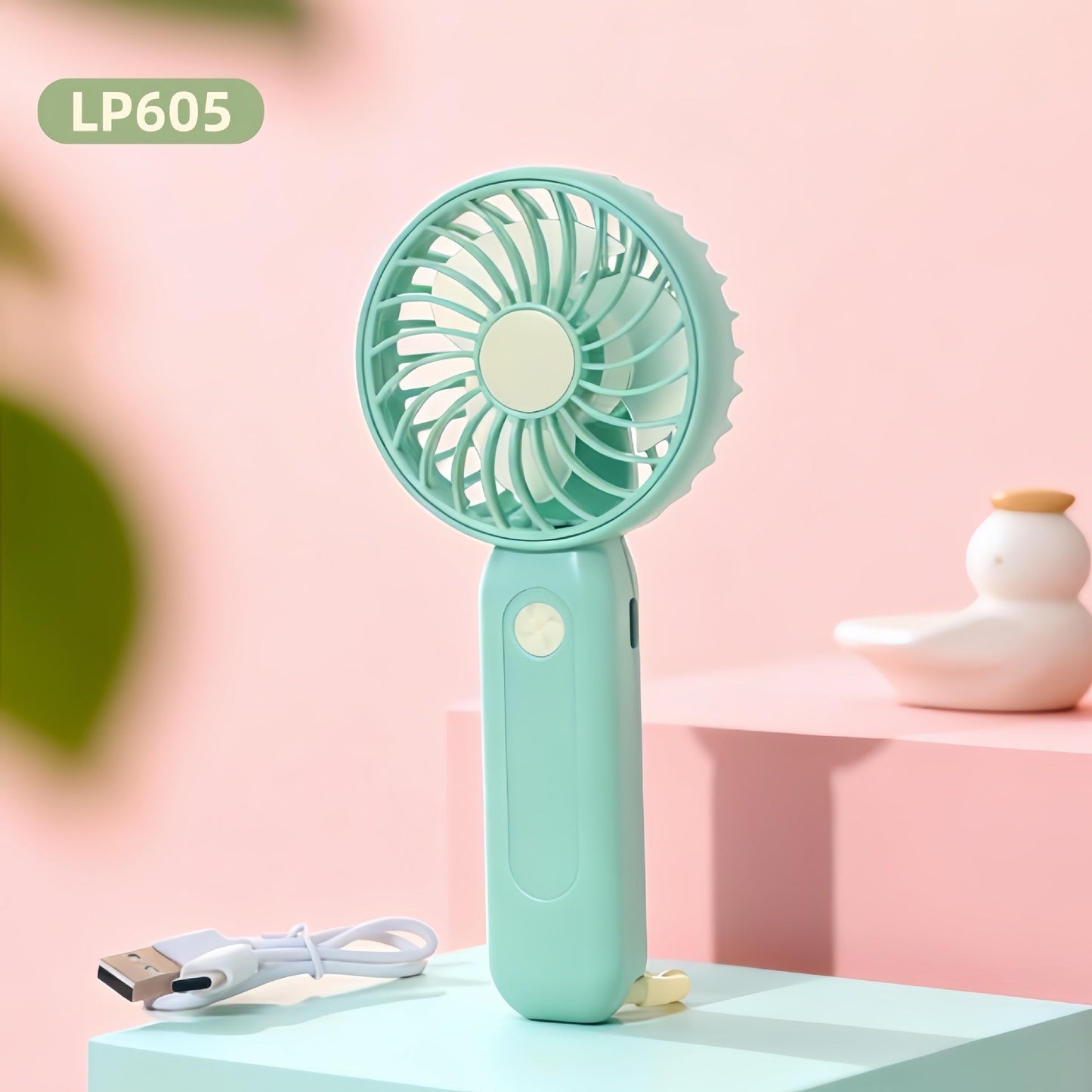 Ladies' Portable USB Handheld Fan with Ergonomic Grip Technology Brehn