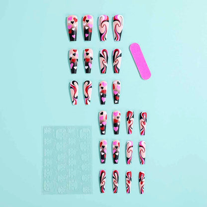Creative Heart Pattern Art Nails Acalora