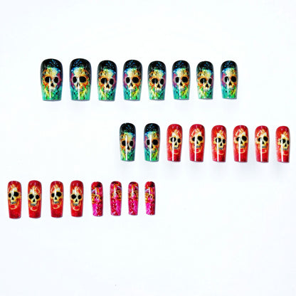 Artistic Skull Nail Art Acalora