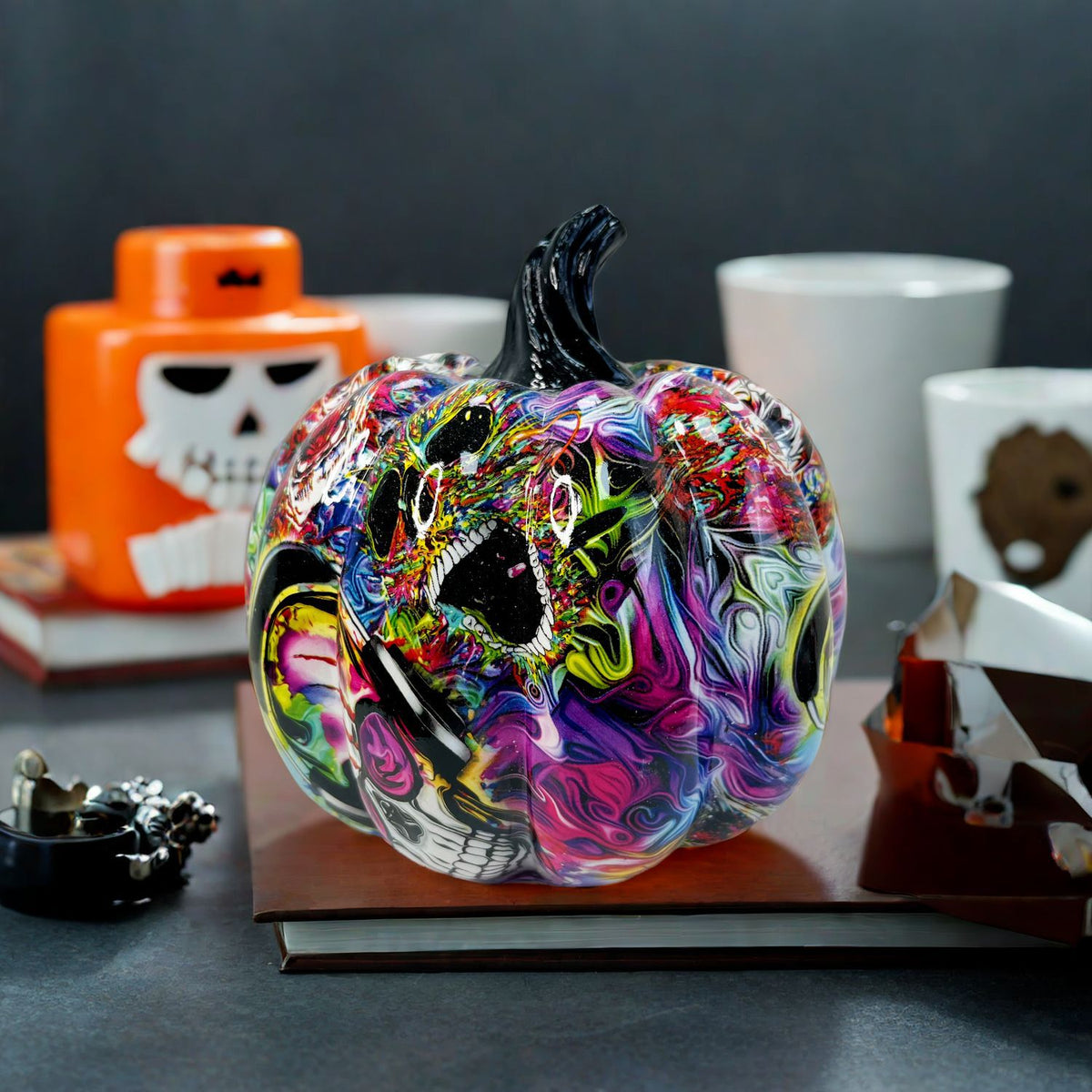 Artistic Halloween Pumpkin Figurine Acalora