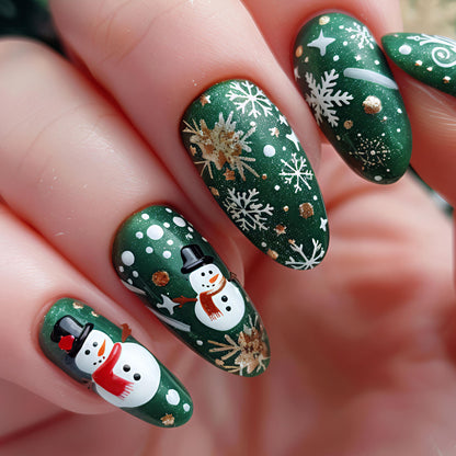 Festive Themed Snowman Nail Art Acalora