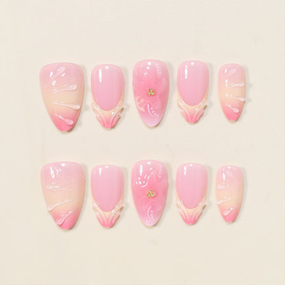 Elegant Floral Press-On Nail Art Set Acalora