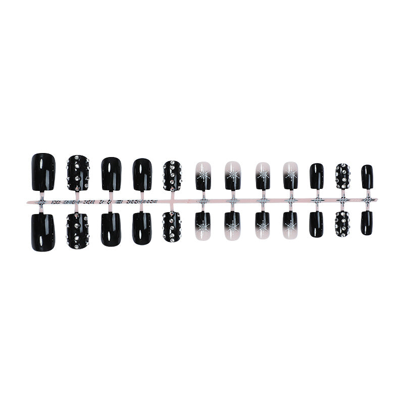 Decorative Press-On Nail Set with Gem Accents Acalora