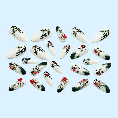 Artificial nails with festive flower design Acalora