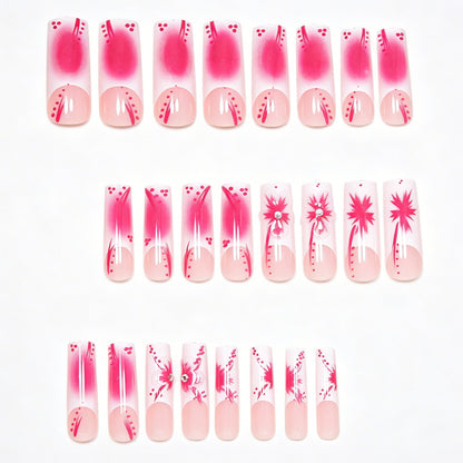 Artistic Floral Stiletto Nail Art Set Acalora