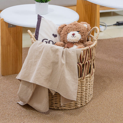 Braided storage basket with elegant accents