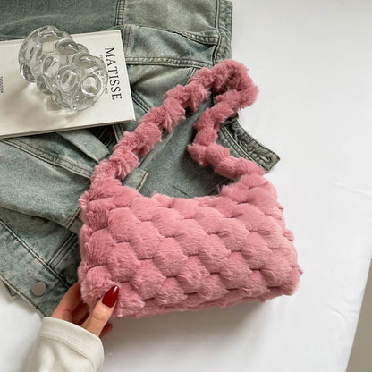 Cozy Textured Plush Handbag Acalora