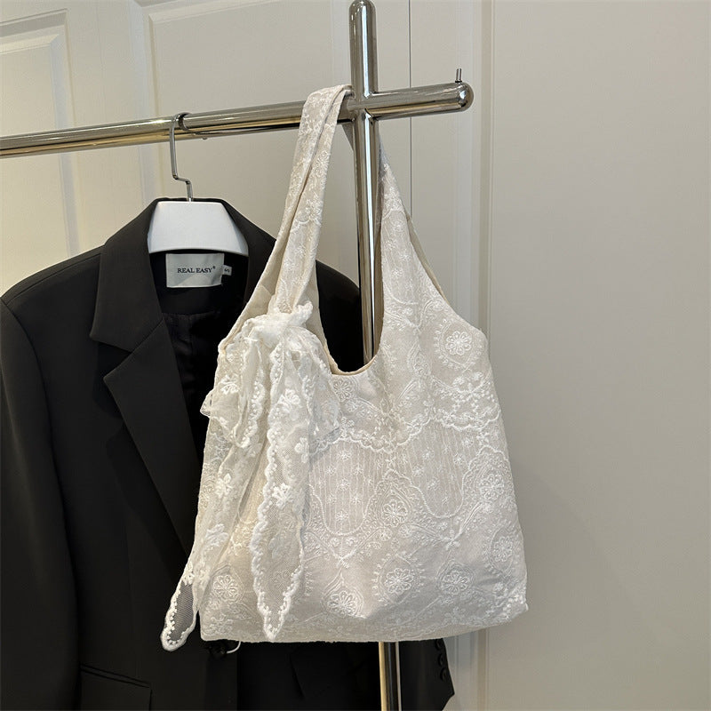 Elegant Lace-Trimmed Shoulder Bag Acalora