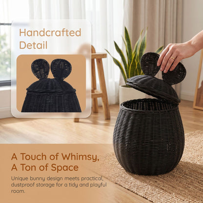 Decorative Woven Storage Basket with Lid Acalora