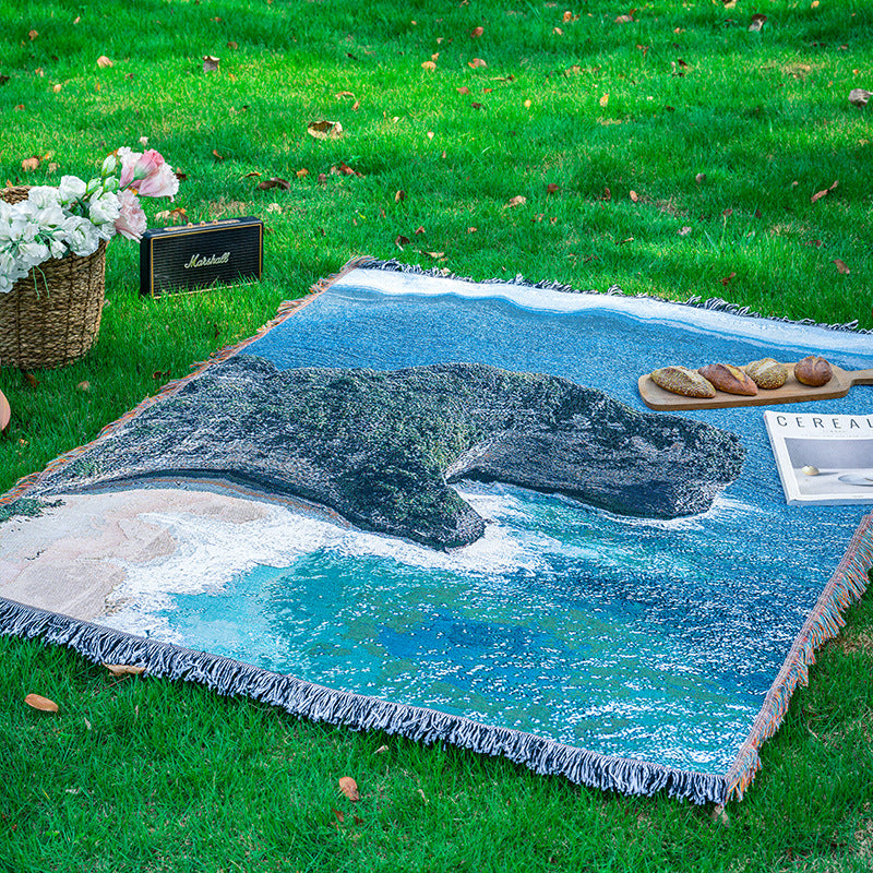Scenic Coastal Landscape Throw Blanket