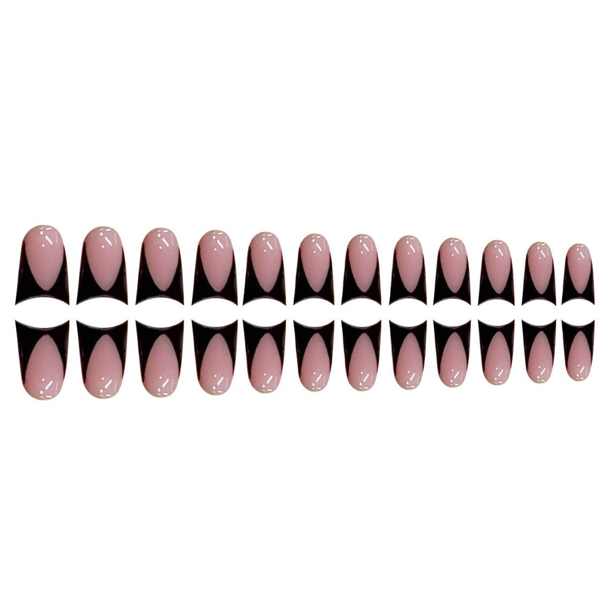Stylish Stiletto Press-On Nails with Geometry Design Acalora