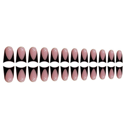 Stylish Stiletto Press-On Nails with Geometry Design Acalora