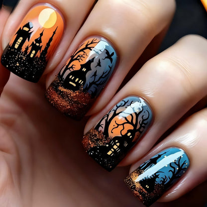 Nail art set with detailed floral designs Acalora