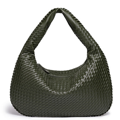 Handcrafted Woven Leather Hobo Bag Acalora