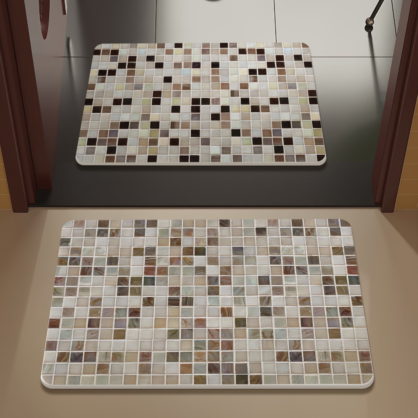 Mosaic Design Bath Mat