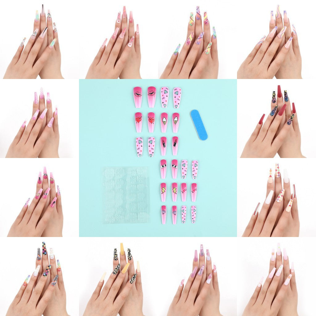 Luxury style artificial nails with intricate decorations Acalora