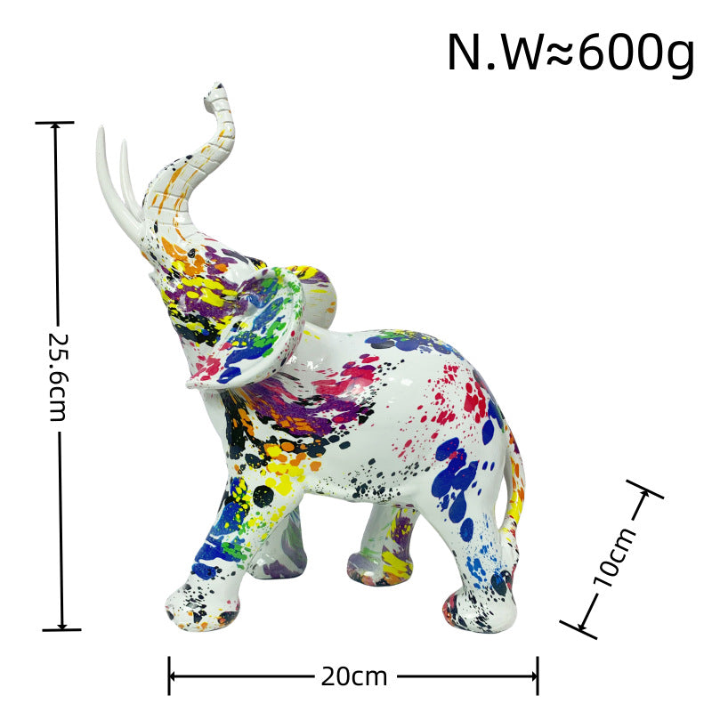 Artistic elephant figure with colorful design Acalora