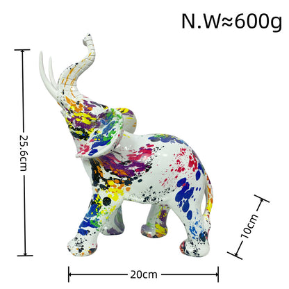 Artistic elephant figure with colorful design Acalora