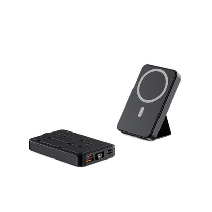 Portable power bank with integrated stand and LCD display Bowlift
