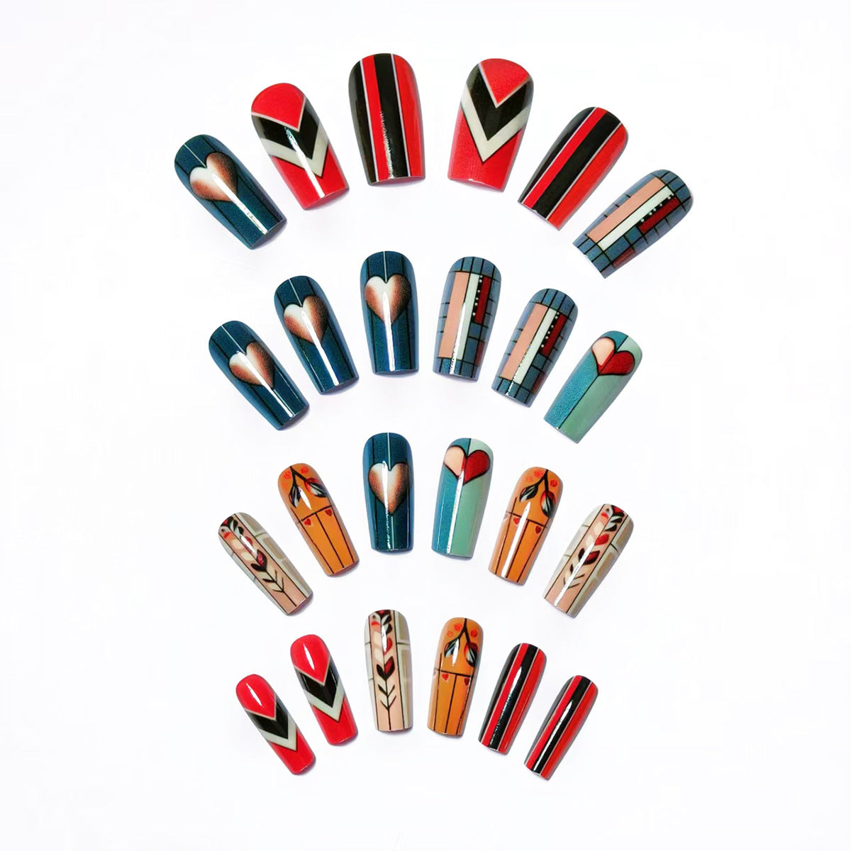 Artistic Heart-Inspired Nail Art Acalora