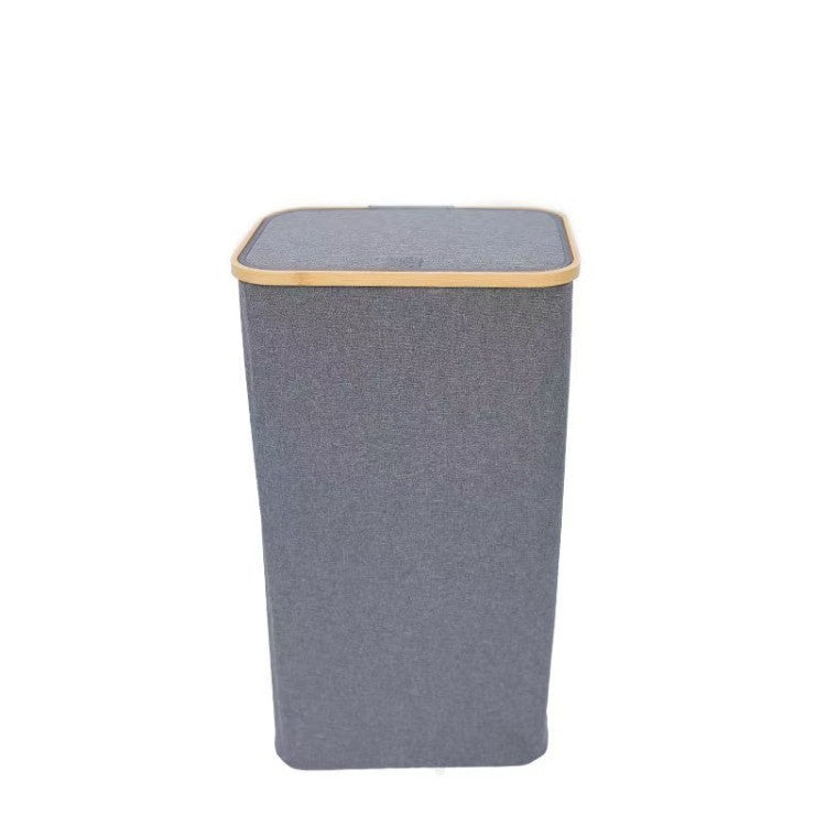 Stylish laundry basket with wooden lid Acalora