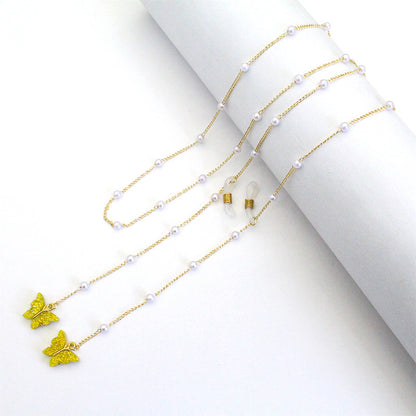 Butterfly-Embellished Eyewear Chain Acalora