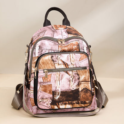 Stylish Denim Pattern Backpack Acalora