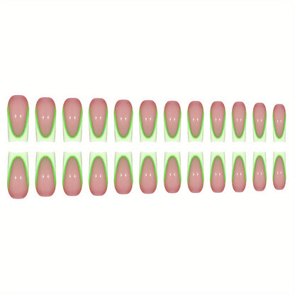 Neon French Tip Press-On Nails Acalora