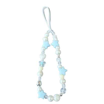 Decorative Star and Pearl Phone Charm Acalora