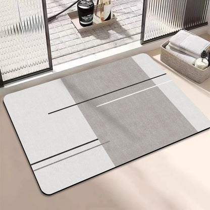 Geometric Patterned Bathroom Mat Acalora