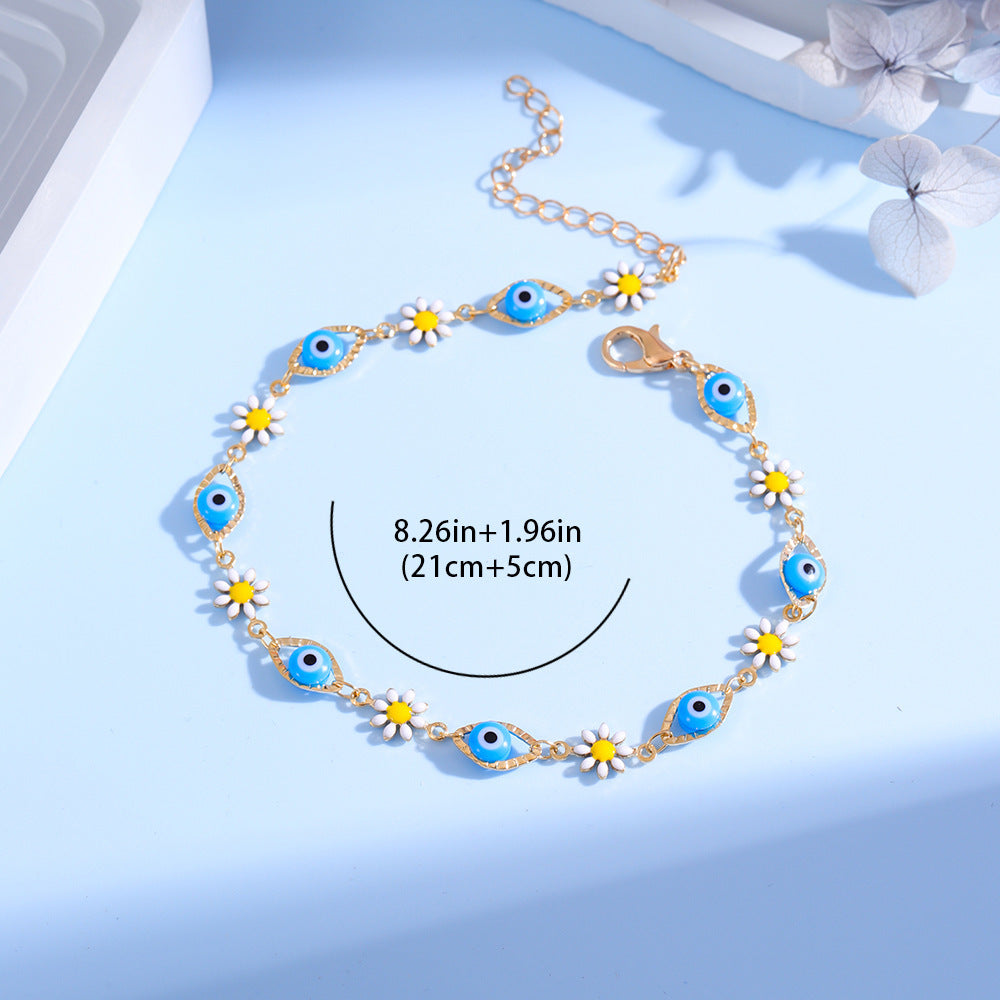 Eye Charm and Daisy Bracelet Acalora
