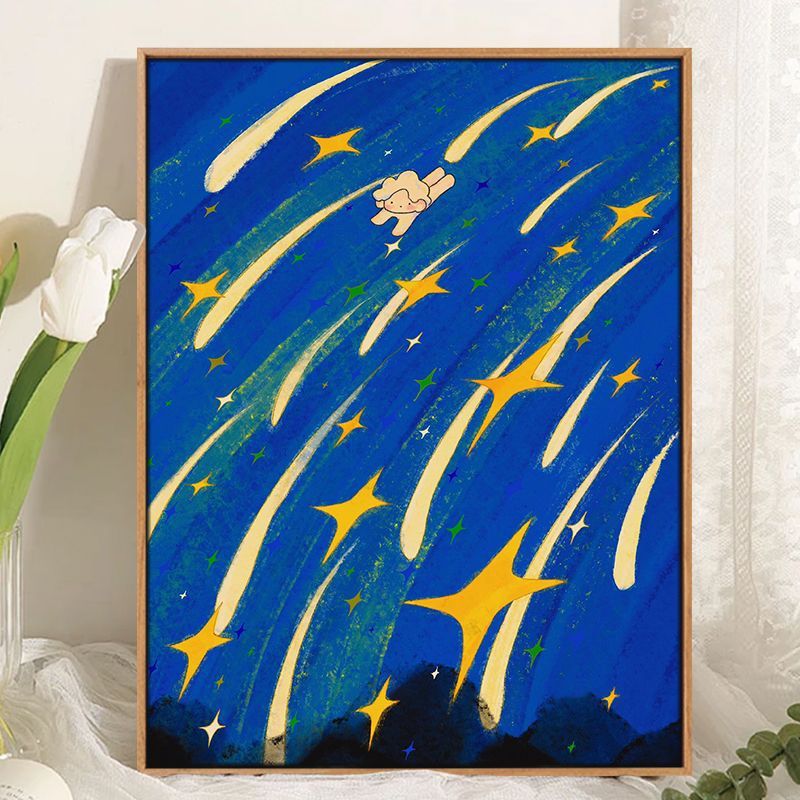 Whimsical Cosmic Landscape Canvas Art
