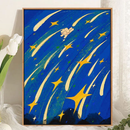 Whimsical Cosmic Landscape Canvas Art