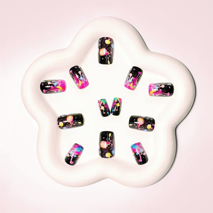 Artistic Splash Effect Nail Art Acalora