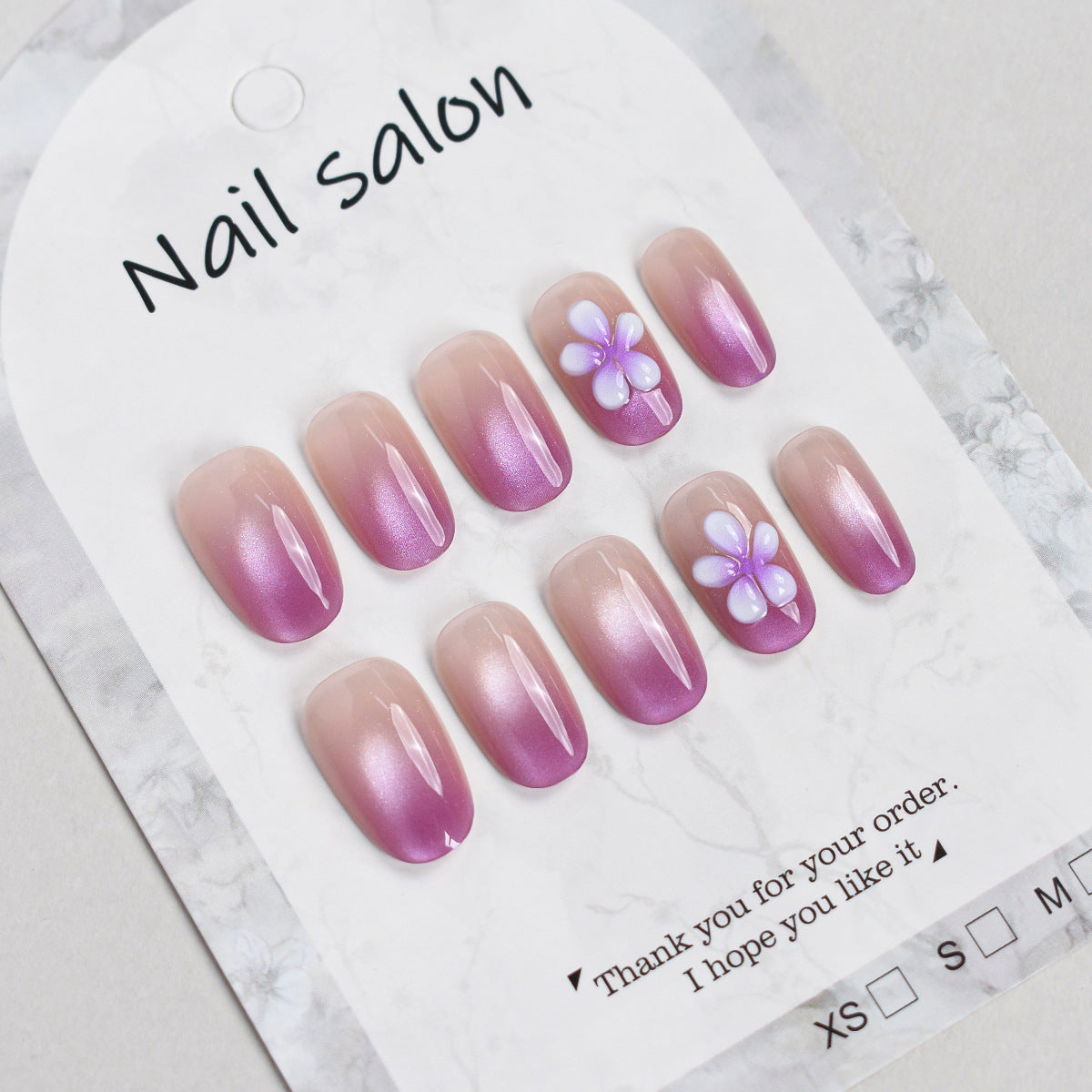 Elegant Floral Press-On Nail Set Acalora